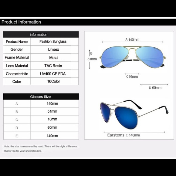 Blue Mirror Aviator Sunglasses - Picture 3 of 3